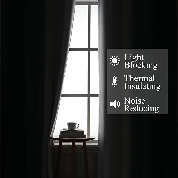 Estelar Textiler Green and Greyish White Blackout Curtains, Full Light Blocking - Image 3