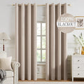 MIULEE 100% Blackout Linen Textured Curtains by MIULEE