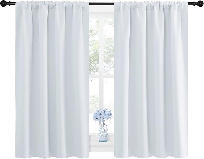NICETOWN Greyish White Window Curtain Panels - Image 2