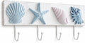 Tide and Tales Seashell Towel Rack, Beach Decor for Bathroom, Coastal Theme