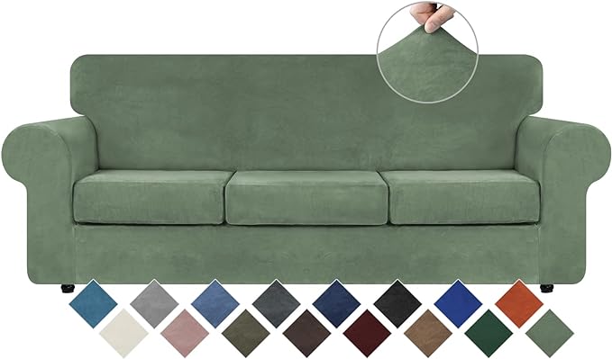 WEERRW 4 Pieces Velvet High Stretch Couch Covers by WEERRW