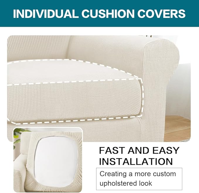 Turquoize 2 Piece Chair Covers Armchair Slipcovers - Image 5