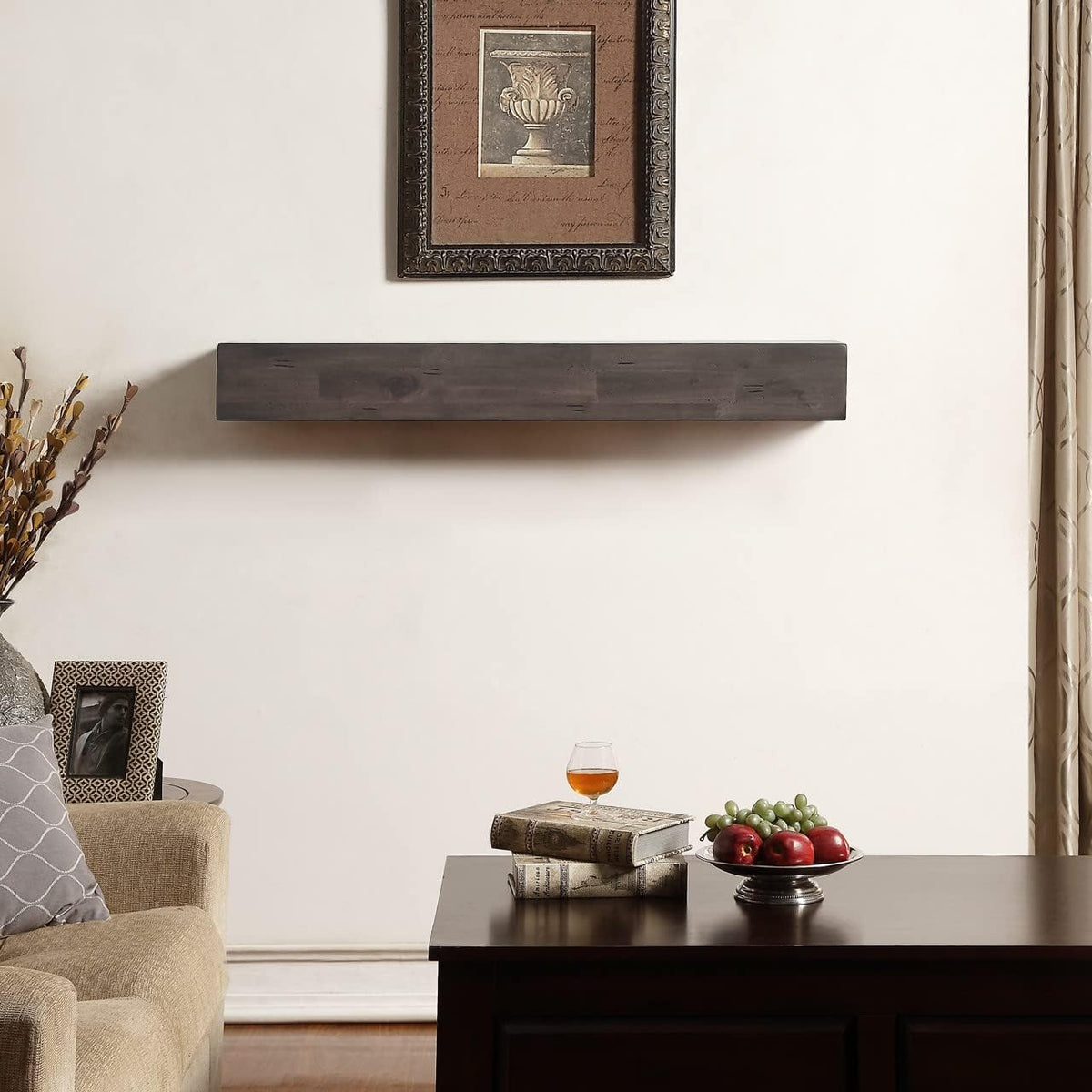 Duluth Forge 48-Inch Fireplace Shelf Mantel with Corbels - Antique White Finish