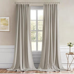 MIULEE Natural Back Tab Blackout Curtains 120 Inch Long 2 Panels Set - Image 9