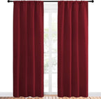 NICETOWN Christmas Burgundy Curtains Blackout Drapes - Image 2