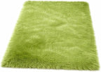 Goolela Lime Green Fluffy Fur Rug 3x5 by Goolela
