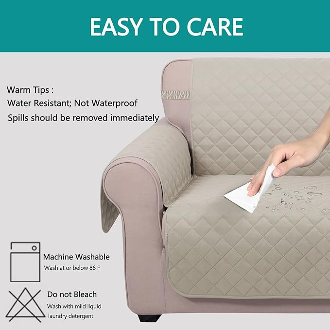 U-NICE HOME Recliner Chair Covers Reversible Quilted Water Repellent Pet - Image 4