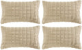 Fancy Homi 4 Packs Tan Decorative Throw Pillow Covers 12x24 Inch by Fancy+Homi