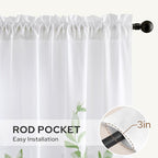 HOMEIDEAS Kitchen Curtains, Short Non-See-Through Privacy 30X24 Inch Length - Image 6