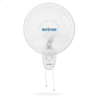 Hurricane Supreme Oscillating Wall Fan, 3 Speeds, White - 16in