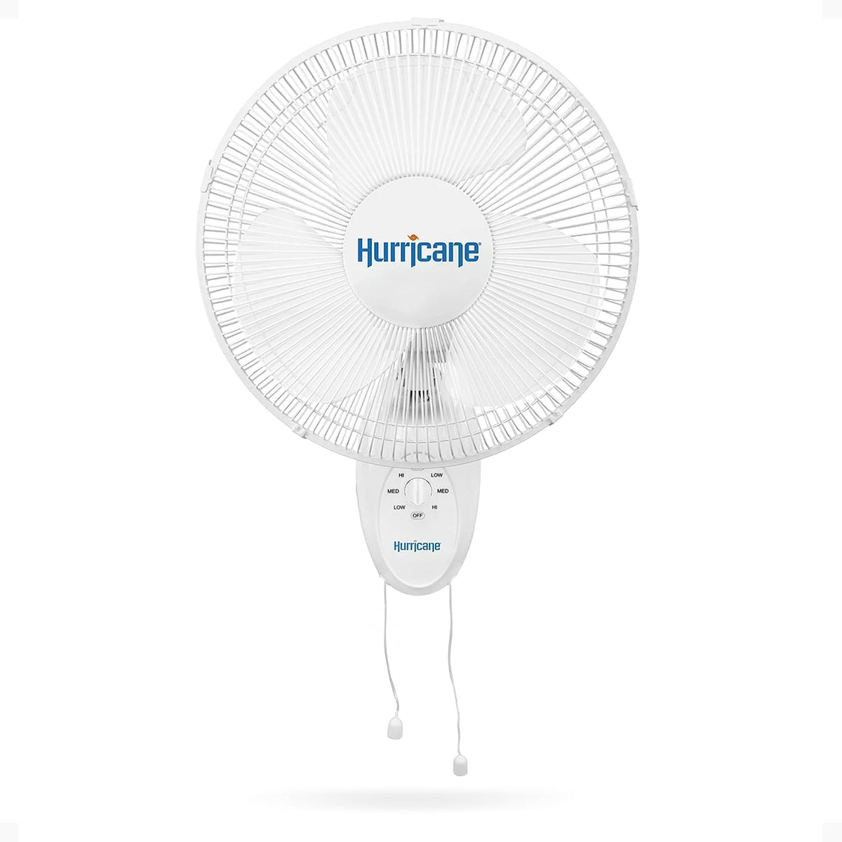 Hurricane Supreme Oscillating Wall Fan, 3 Speeds, White - 16in