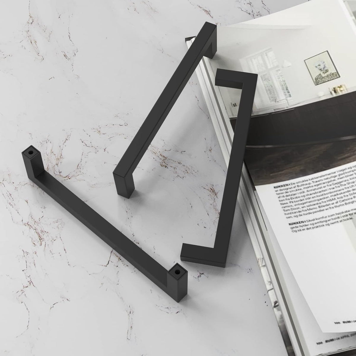 Matte Black 5 Inch Cabinet Handles, 30 Pack Cabinet Pulls