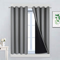 Yakamok Gray 100% Blackout Curtains 45 Inches Long, Full Light Blocking Thermal by Yakamok