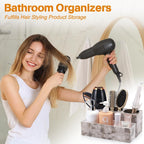 Hot Hair Styling Tool Organizer with 3 Stainless Steel Cups, Marble