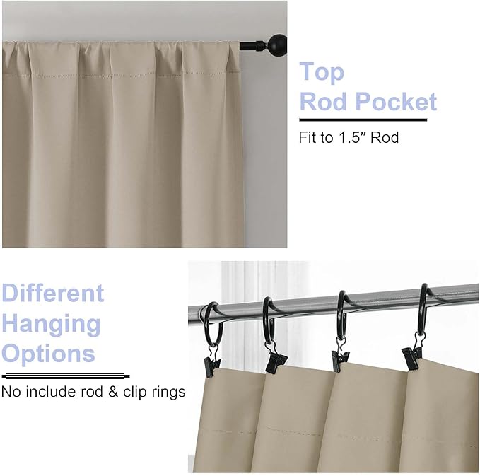 Simplebrand Biscotti Beige Blackout Curtains - Image 4