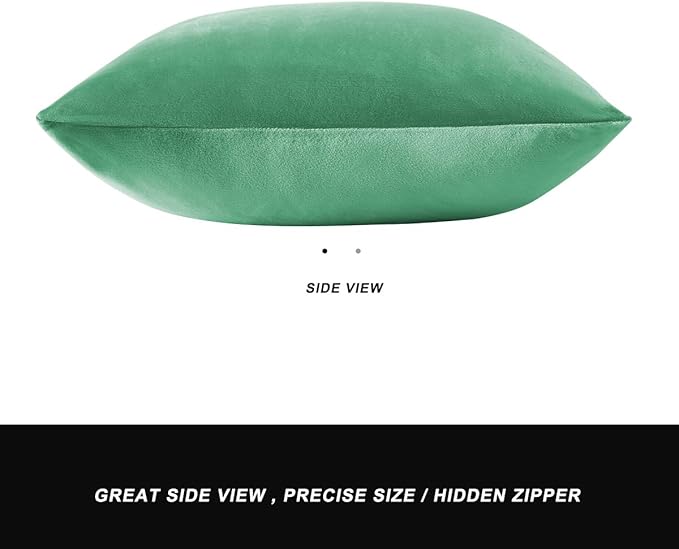 GIGIZAZA Mint Turquoise Velvet Decorative Throw Pillow Covers - Image 6