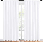 NICETOWN White Curtains, 50% Light Blocking Curtain Panels - Image 2