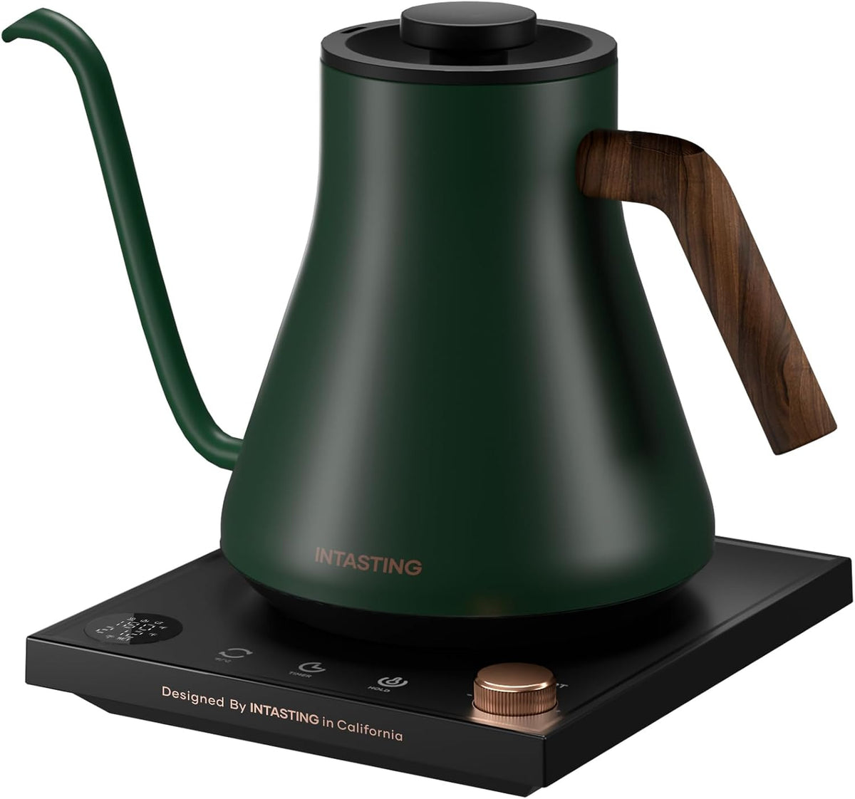 INTASTING Gooseneck Electric Kettle, ±1℉ Temperature Control, 0.9L, Black