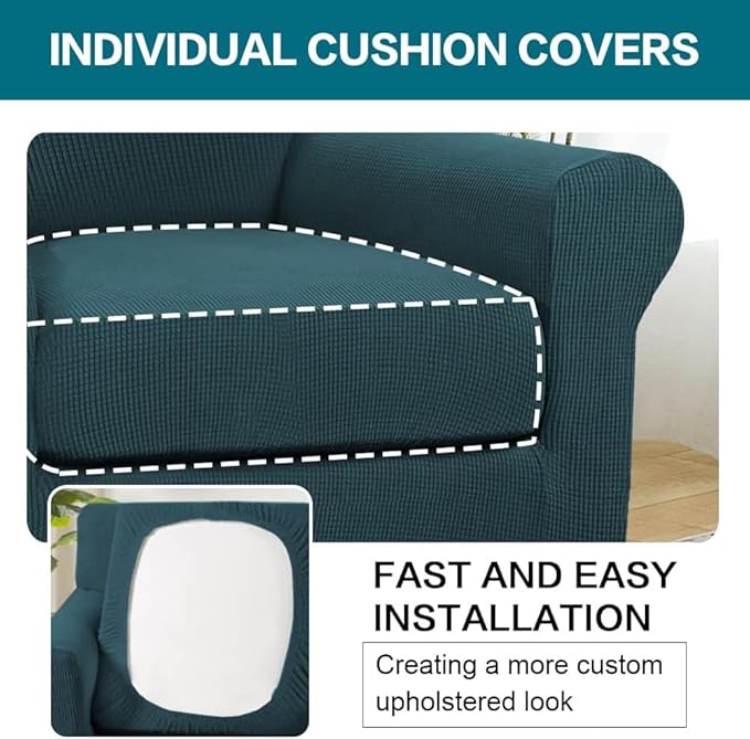 Turquoize 2 Piece Chair Covers Chair Slipcovers - Image 5
