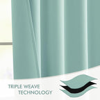 MIULEE Aqua Back Tab Blackout Curtains 102 Inch Long 2 Panels Set - Image 7