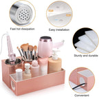 Hot Hair Styling Tool Organizer with 3 Stainless Steel Cups, Pink
