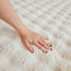 Creamy White Rabbit Plush Rug 8'x10', Fluffy Faux Fur Shaggy Area Rug - Image 7