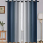 SimpleHome Navy Blue Ombre Room Darkening Curtains by SimpleHome