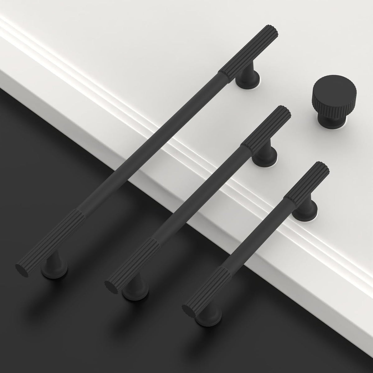 Asidrama 10 Pack Matte Black Kitchen Cabinet Knobs