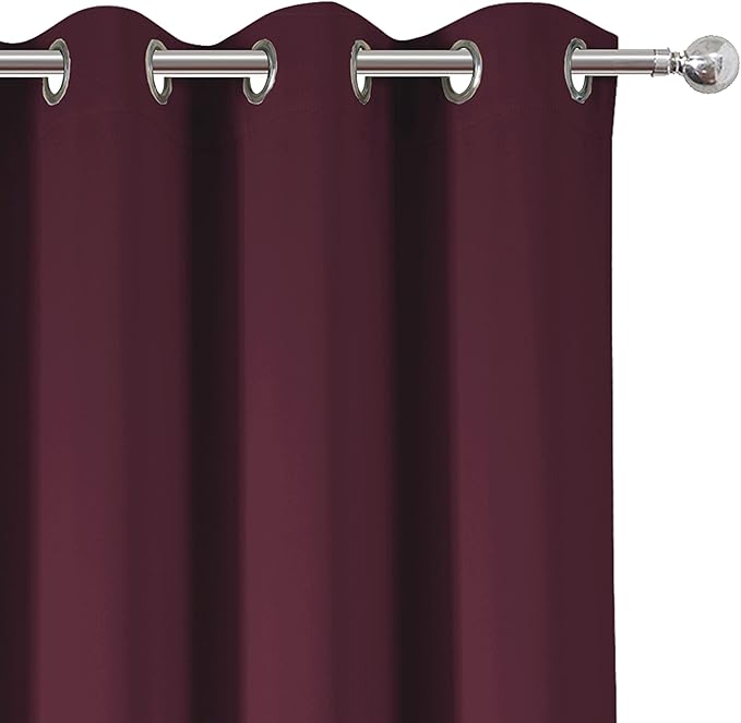 LEMOMO Burgundy Red Blackout Curtains 42 x 63 Inch Length/Set of 2 Curtain - Image 7