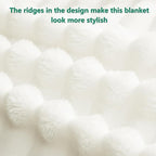 HIMEET Off White Ribbed Twin Blanket - Image 3