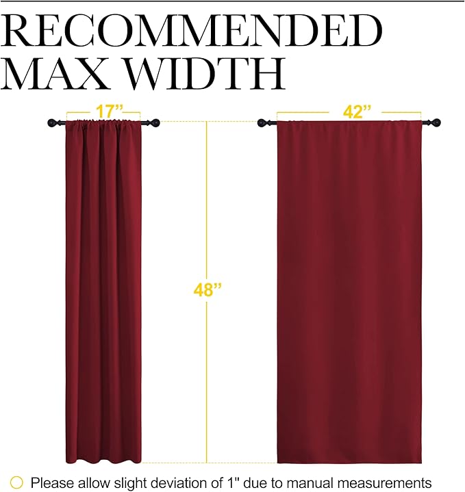 NICETOWN Burgundy Curtains Blackout Drape Panels - Image 7