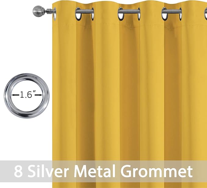 Yakamok Blackout Curtains Room Darkening Thermal Insulated Grommet top Window - Image 3