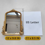 Vintage Makeup Mirror, 12"x 9.8" Silver Vanity Desk Antique Tabletop Mirror