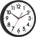 AKCISOT 12 Inch Wall Clock, Silent Battery Operated Analog Clock, Black