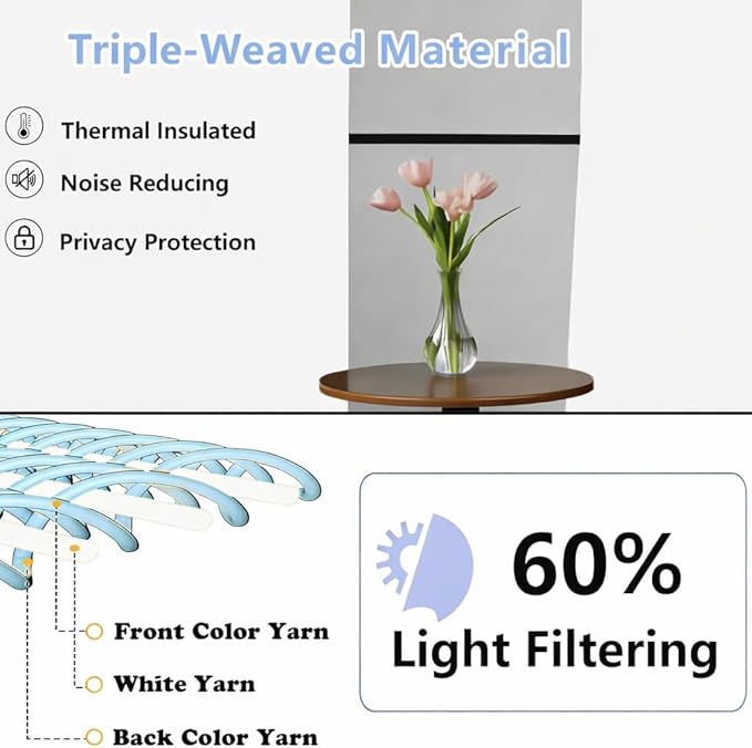 Simplebrand Ava Light Beige Light Filtering Curtains - Image 2