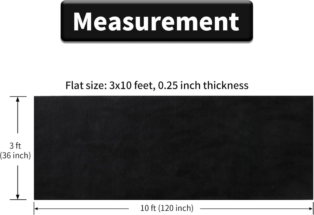 HOMBYS 450 GSM Extra Thick 3x10 ft Black Carpet Runner for Partys & Events, Heavy-Duty Felt Aisle Runway Rug for Steps, Prom Proposal & Wedding Ceremony Decorations, Hollywood Oscars for VIP Awards