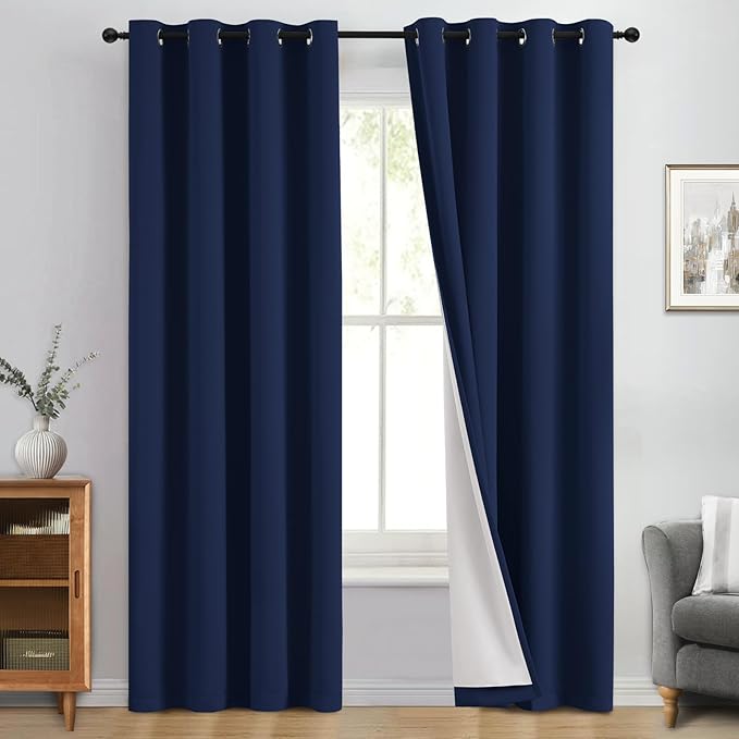 Yakamok 100% Blackout Curtain Panels 84 inches Cold and Light Blocking Drapes by Yakamok