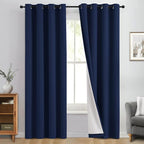 Yakamok 100% Blackout Curtain Panels 84 inches Cold and Light Blocking Drapes by Yakamok