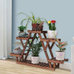 Ufine Wood Plant Stand Triangular Multi-Tier Plant Display Shelf