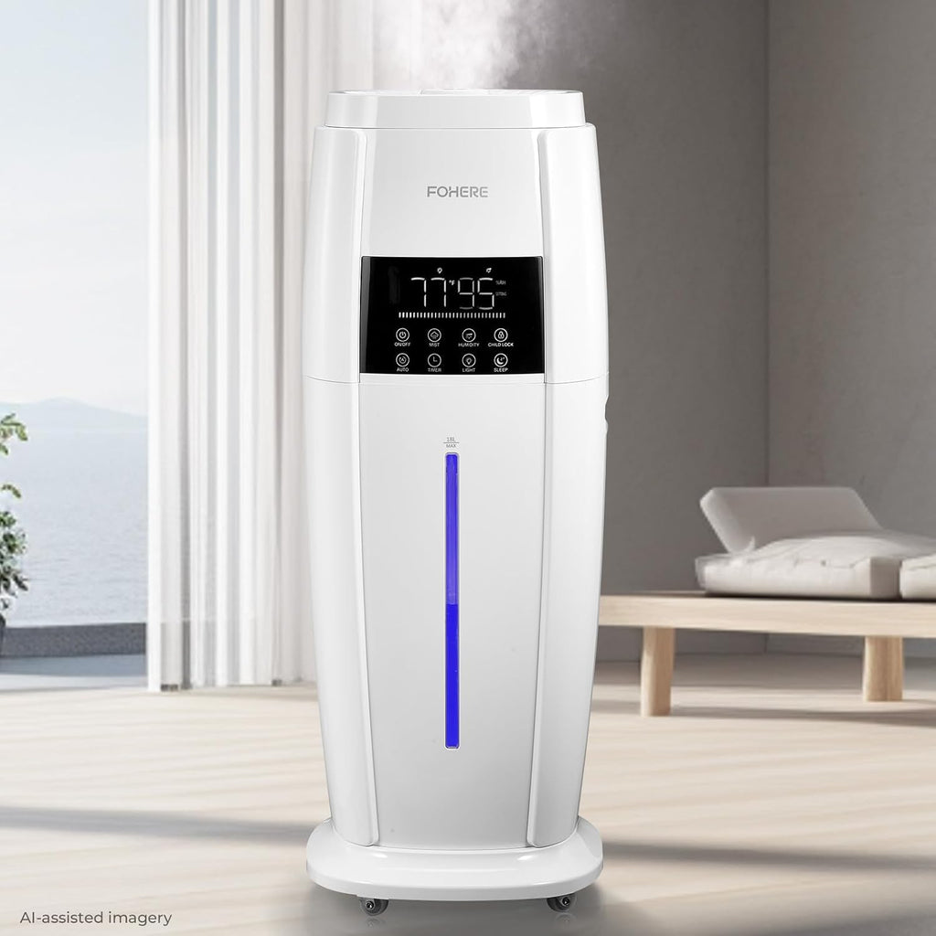 18L Humidifier Large Room, 60H Runtime, Triple Mist 1300mL/H, Top Fill