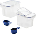 LocknLock Easy Essentials Food Storage Container and Scoop Set/Food Storage Bin Set, BPA-free/Dishwasher Safe, 4 Piece - Clear