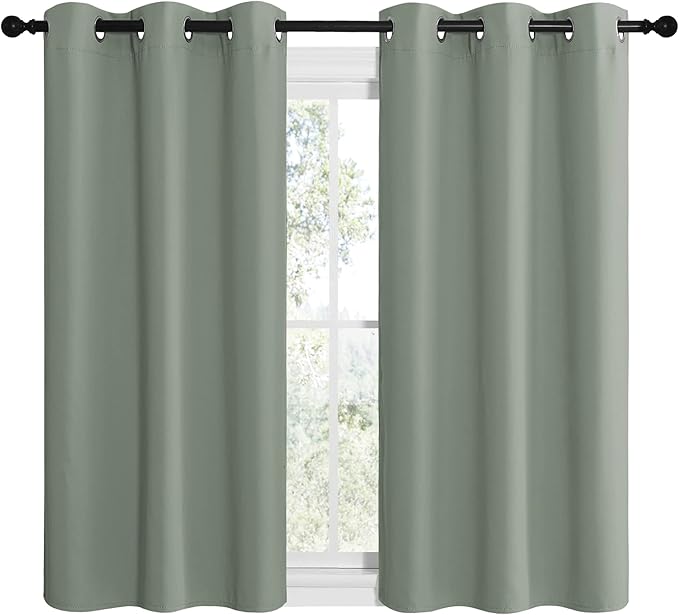 NICETOWN Greyish Green Room Darkening Curtains - Image 2
