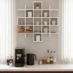 Suzile Mug Display Shelf Wall Mounted,Grid Size 5.1x5.1x3in,White