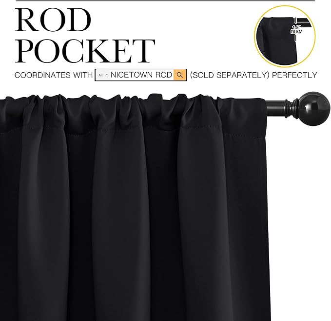 NICETOWN Halloween Black Blackout Curtain Blinds - Image 3
