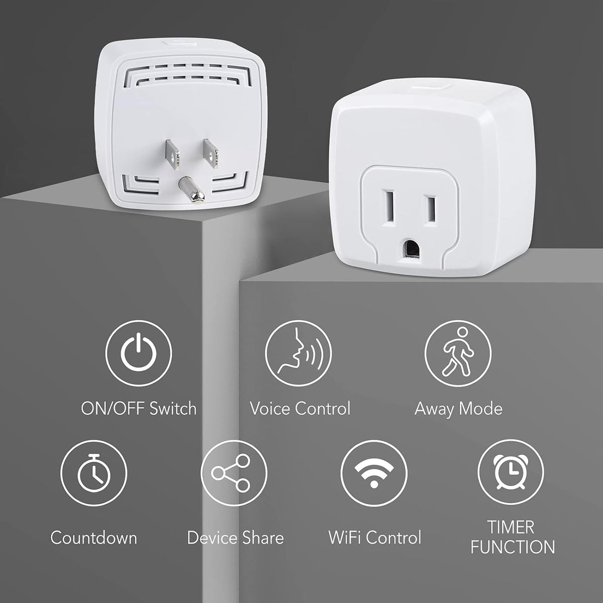 HBN 15A Smart Plug, Mini WiFi Outlet Works with Smart Life, 2.4Ghz, 4 Pack