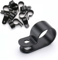 BAOMAIN 5/8-Inch R-Type Cable Clamps, 500-Pack Black Nylon Wire Management Clips, UC-4 Screw-On Cord Fasteners for Home, Office, and Industrial Use