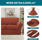 Turquoize 4 Piece Sofa Covers for 3 Cushion Couch Sofa Slipcover Soft Couch - Image 4