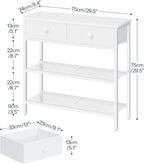 HOOBRO 29.5" Narrow Console Table with 2 Fabric Drawers, Small Sofa Table