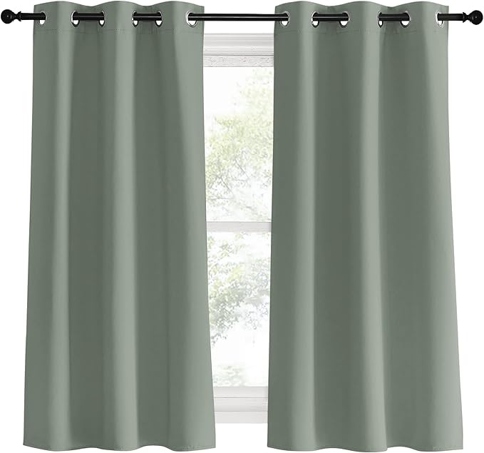 NICETOWN Bedroom Curtain Panels Blackout Draperies, 1 Pair, 34 by 60 inches - Image 2