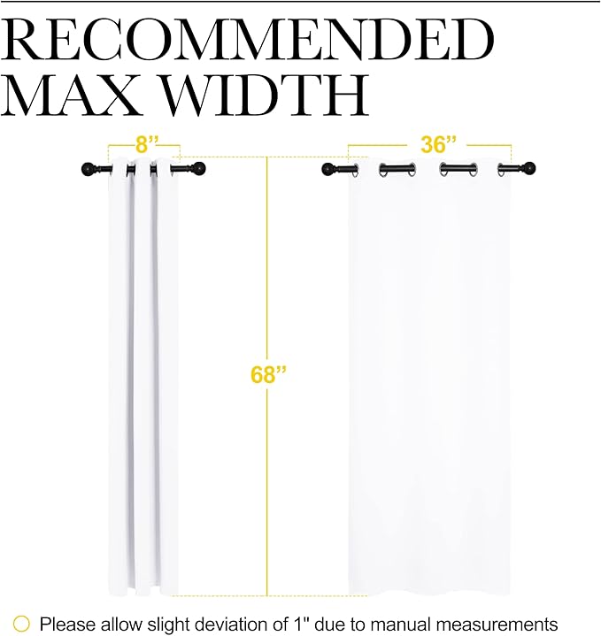 NICETOWN White Samll Window Blackout Curtain Panels, 50% Light Blocking Curtains - Image 7